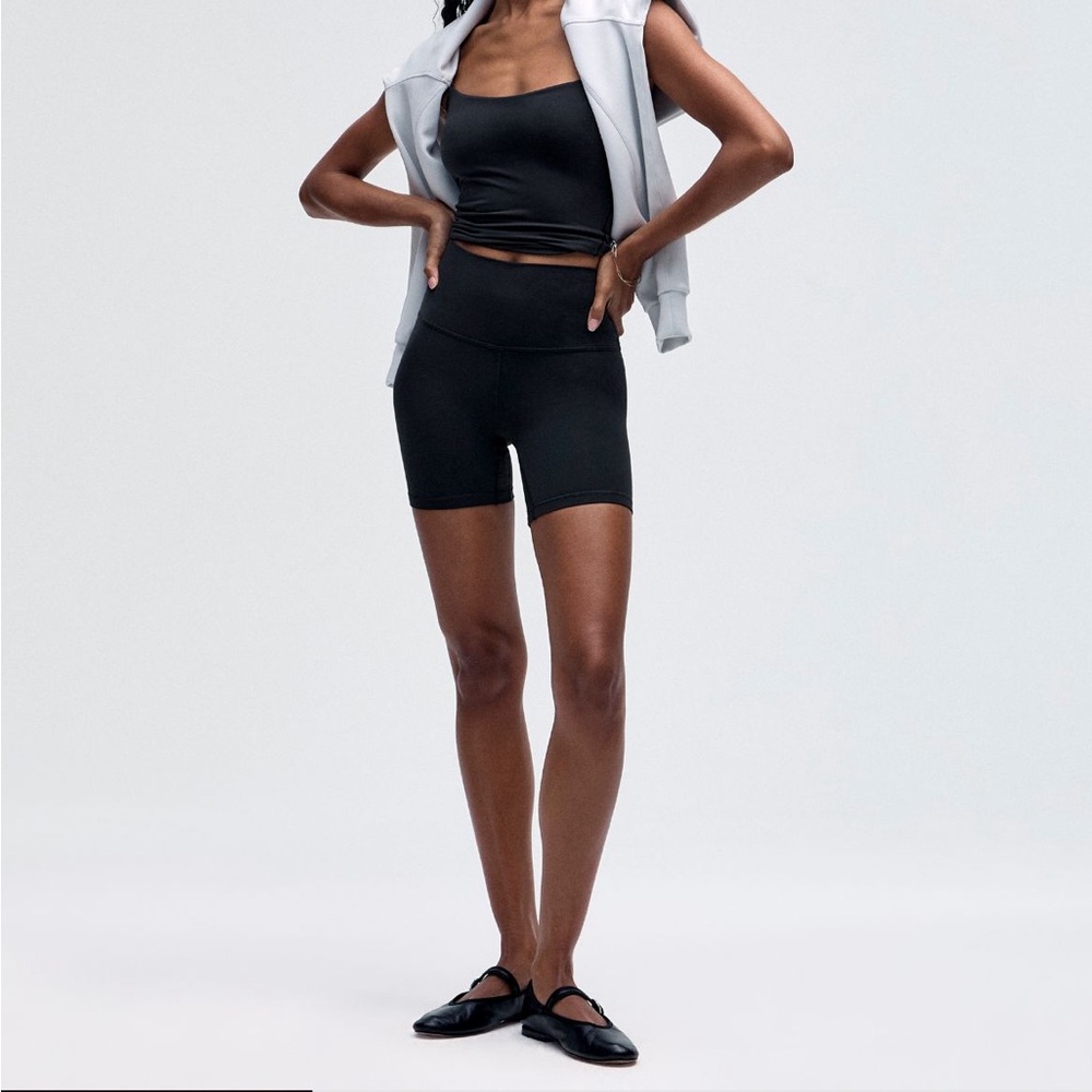 Lululemon Athletica Black Bike Shorts High-Rise Performance 6 inch